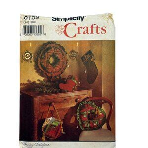 Simplicity 8159 Vintage Craft Pattern For Holiday Decor & Ornaments - One Size